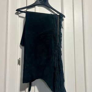Black Suede Fringe western show chaps new